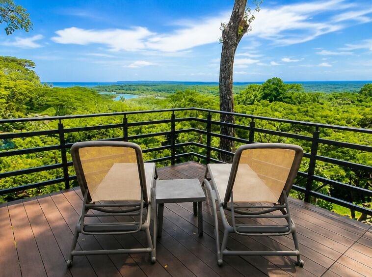 Ocean River View Villa – lounge chair pool view – Tárcoles, Costa Rica