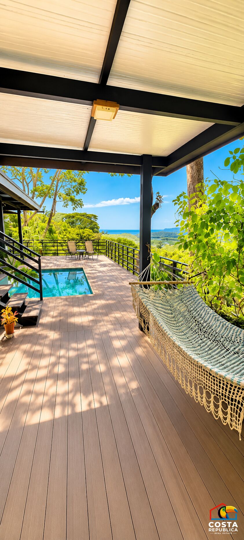 Ocean River View Villa – terrace pool from master – Tárcoles, Costa Rica