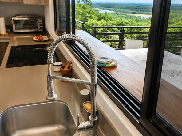 Ocean River View Villa – view from kitchen – Tárcoles, Costa Rica