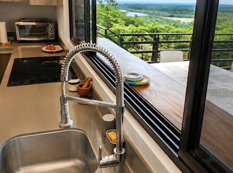 Ocean River View Villa – view from kitchen – Tárcoles, Costa Rica