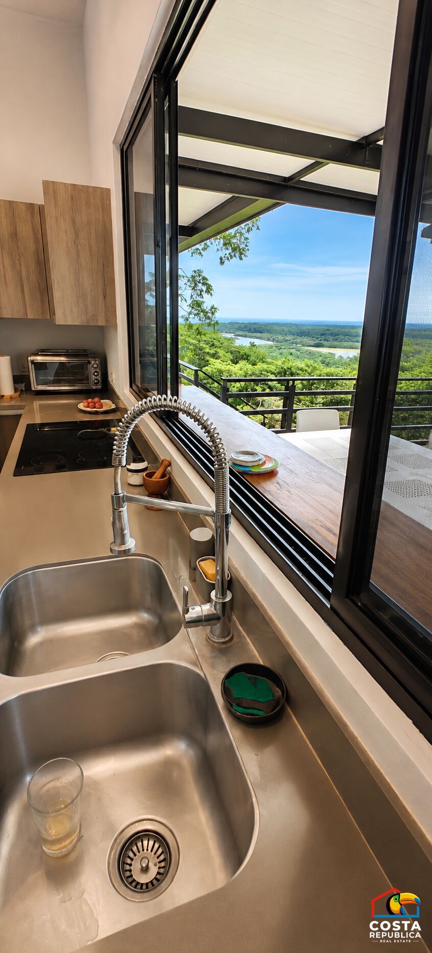 Ocean River View Villa – view from kitchen – Tárcoles, Costa Rica